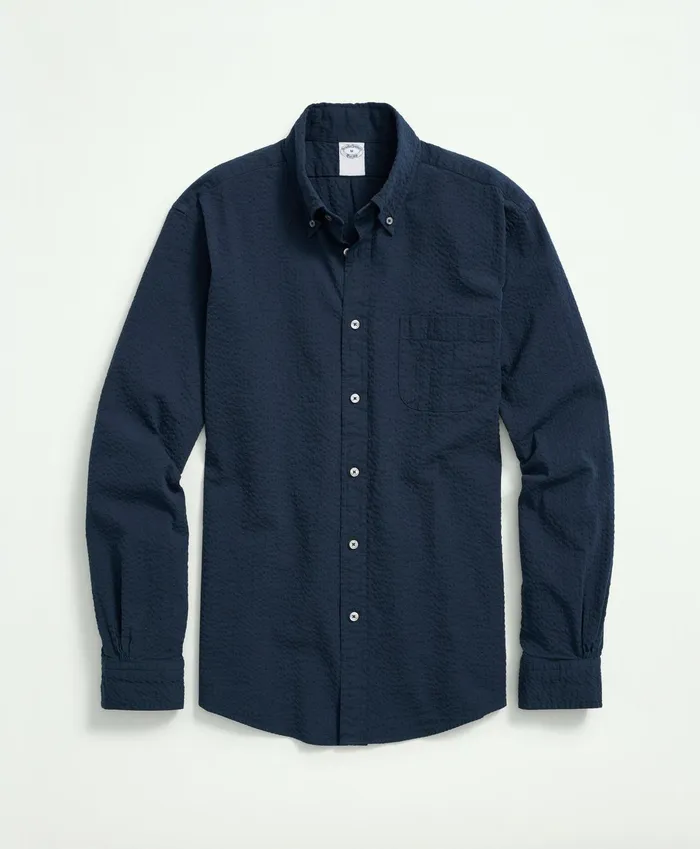 Men Washed Cotton Seersucker ButtonDown Collar Sport Shirt Navy Brooks Brothers Sport Shirts Men Washed Cotton Seersucker ButtonDown Collar Sport Shirt Navy Brooks Brothers Sport Shirts