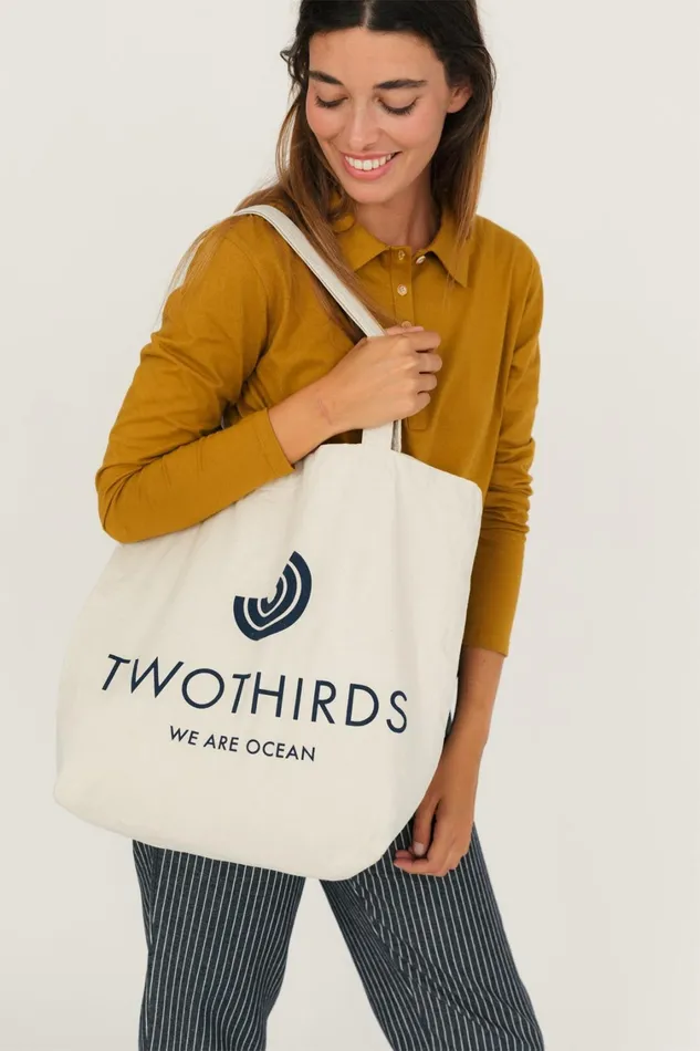 MenWomen TWOTHIRDS Logo Tote Bag 8211 Ecru TWOTHIRDS Bags