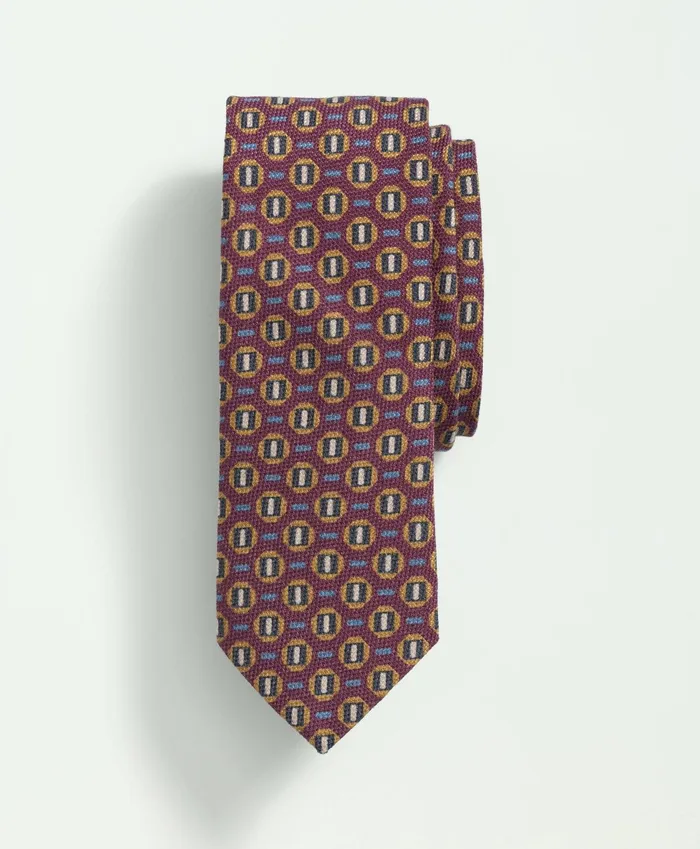 Men Wool Silk Geo Coin Dot Tie Purple Brooks Brothers Ties and Pocket Squares