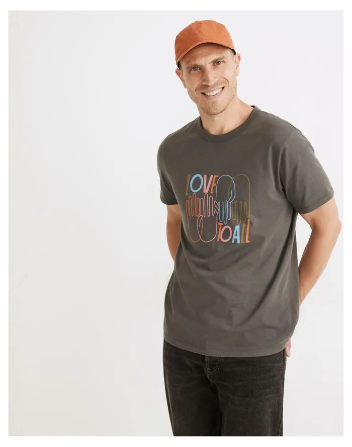 Men X Lisa Congdon Love To All Pride Allday Tee Thunder Grey Madewell Tees