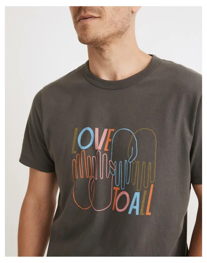 Men X Lisa Congdon Love To All Pride Allday Tee Thunder Grey Madewell Tees Men X Lisa Congdon Love To All Pride Allday Tee Thunder Grey Madewell Tees