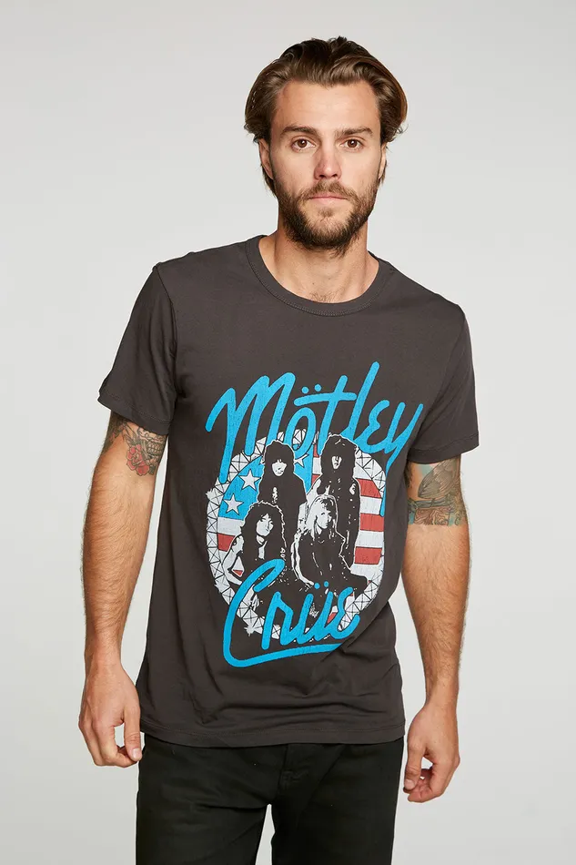 Mens Chaser Brand Motley Crue Stars and Studs Tops