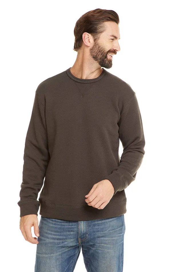 Mens FRENCH TERRY LS CREW NECK PULLOVER Tops Chaser Brand