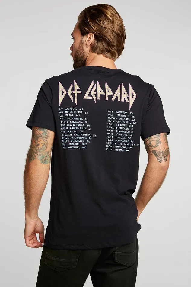 Mens Tops Chaser Brand Def Leppard Hysteria Tour