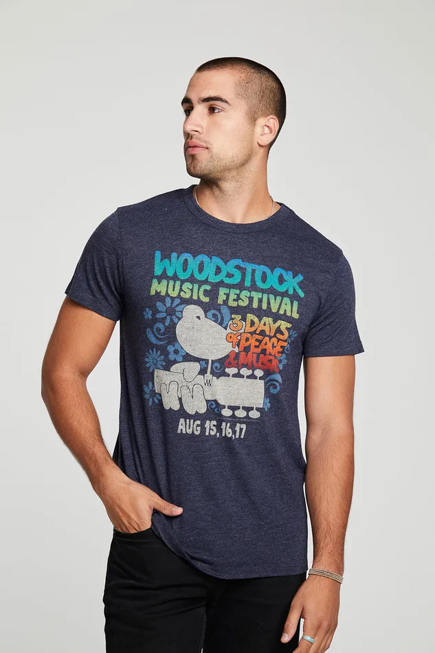 Mens Tops Chaser Brand Woodstock Music Festival