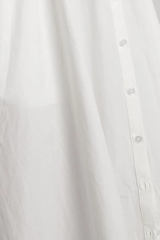 Merabelle Midi Dress 8211 Side Cut Out Collared Long Sleeve Shirt Dress In White Women Showpo Modest Clothing