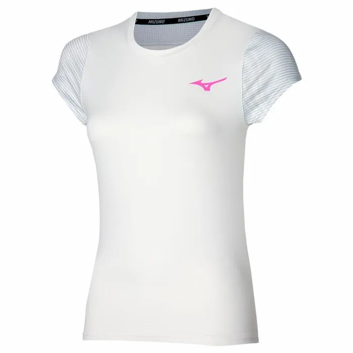 Mizuno Charge Printed Tee White Women Tops