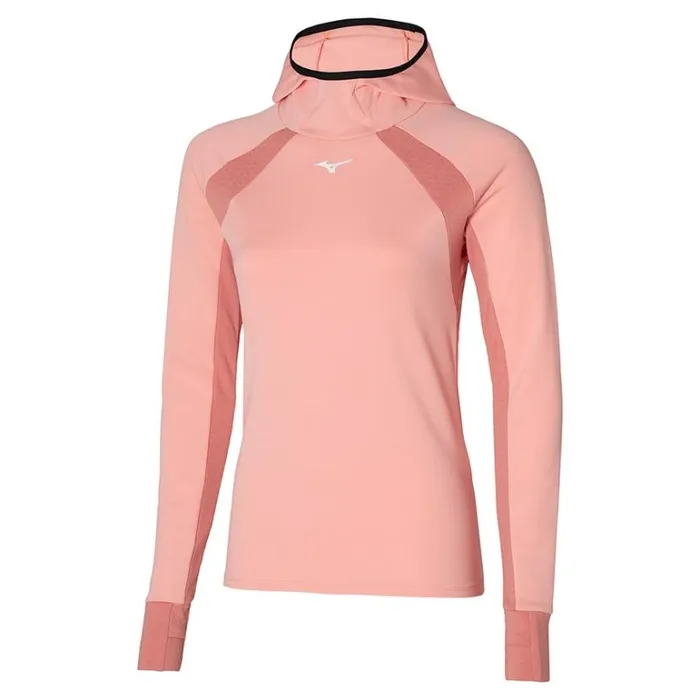 Mizuno Warmalite Hooded LS Apricot Blush Women Tops