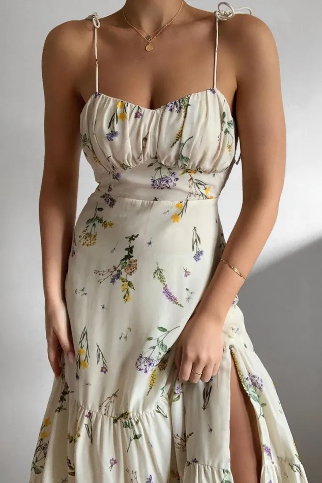 Monaco Midi Dress 8211 Strappy Sweetheart Tiered Dress In Botanical Floral Women Showpo Curve Clothes