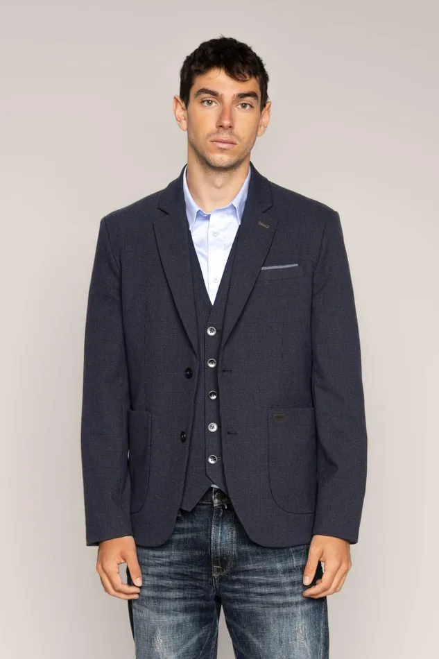 MOS MOSH Blazers Men MMGMelvin Moon Blazer Navy Check