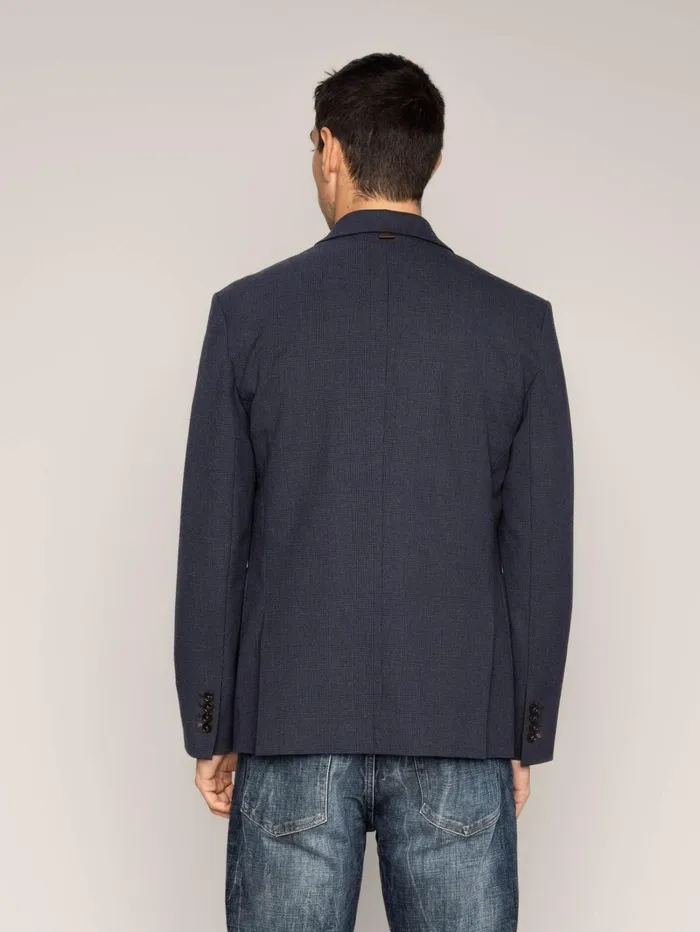 MOS MOSH Blazers Men MMGMelvin Moon Blazer Navy Check MOS MOSH Blazers Men MMGMelvin Moon Blazer Navy Check