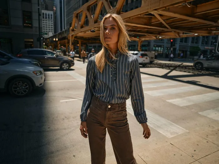 MOS MOSH Blouses and Tops Women MMBiles Stripe Blouse Salute Navy