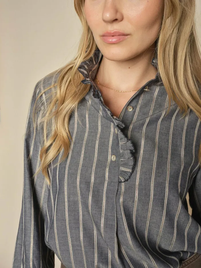 MOS MOSH Blouses and Tops Women MMBiles Stripe Blouse Salute Navy MOS MOSH Blouses and Tops Women MMBiles Stripe Blouse Salute Navy