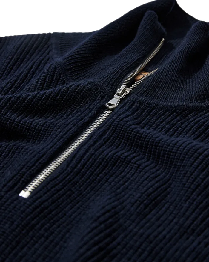 MOS MOSH Knits Men MMGAngelo HalfZip Knit Navy MOS MOSH Knits Men MMGAngelo HalfZip Knit Navy