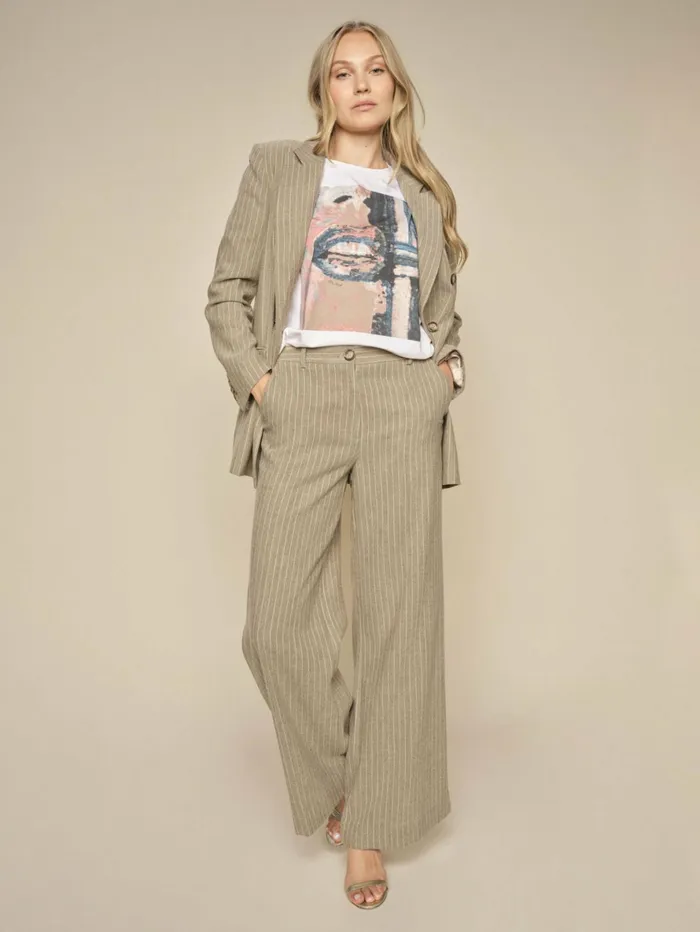 MOS MOSH Pants Women MMMaddie Enya Pant Rain Drum MOS MOSH Pants Women MMMaddie Enya Pant Rain Drum