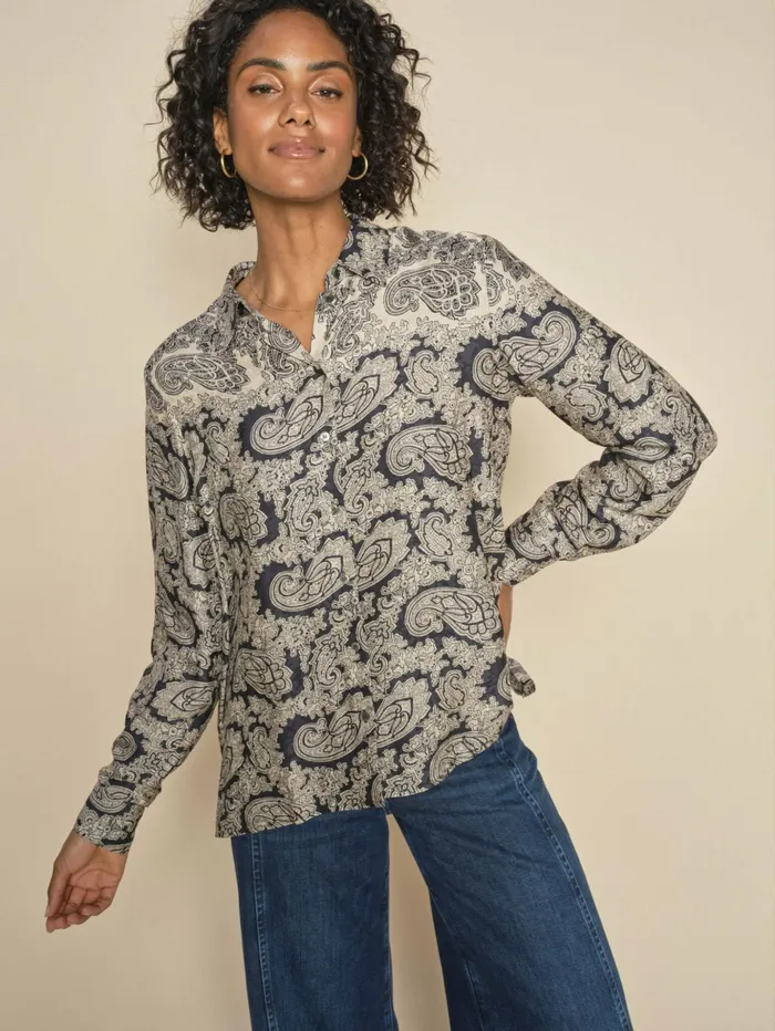 MOS MOSH Shirts Women MMEike Invert Shirt Salute Navy
