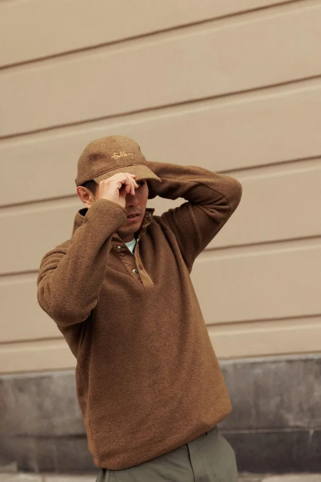 MOS MOSH Sweatshirts Men MMGCheck Placket Sweat Burn Cava