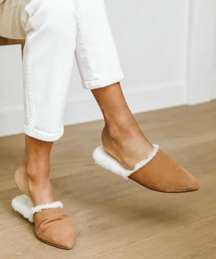 Mules Women Jenni Kayne ShearlingLined Mule Walnut