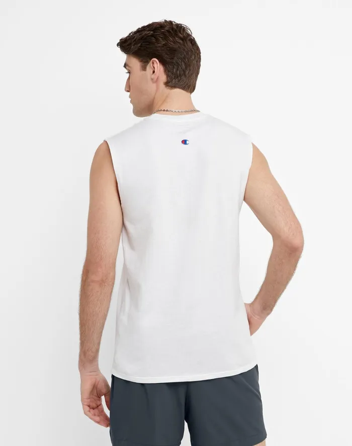 Muscle Tank C Logo White Men Champion TShirts and Tops