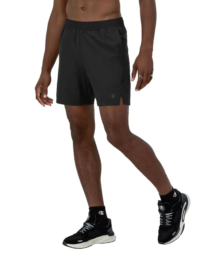Mvp Athletic Shorts Moisture Wicking C Logo 7034 Black Men Champion Shorts