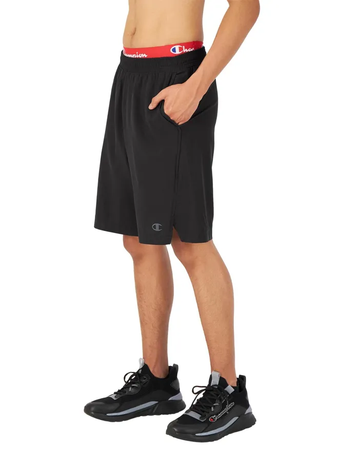 Mvp Athletic Shorts Moisture Wicking C Logo 9034 Black Men Champion Shorts