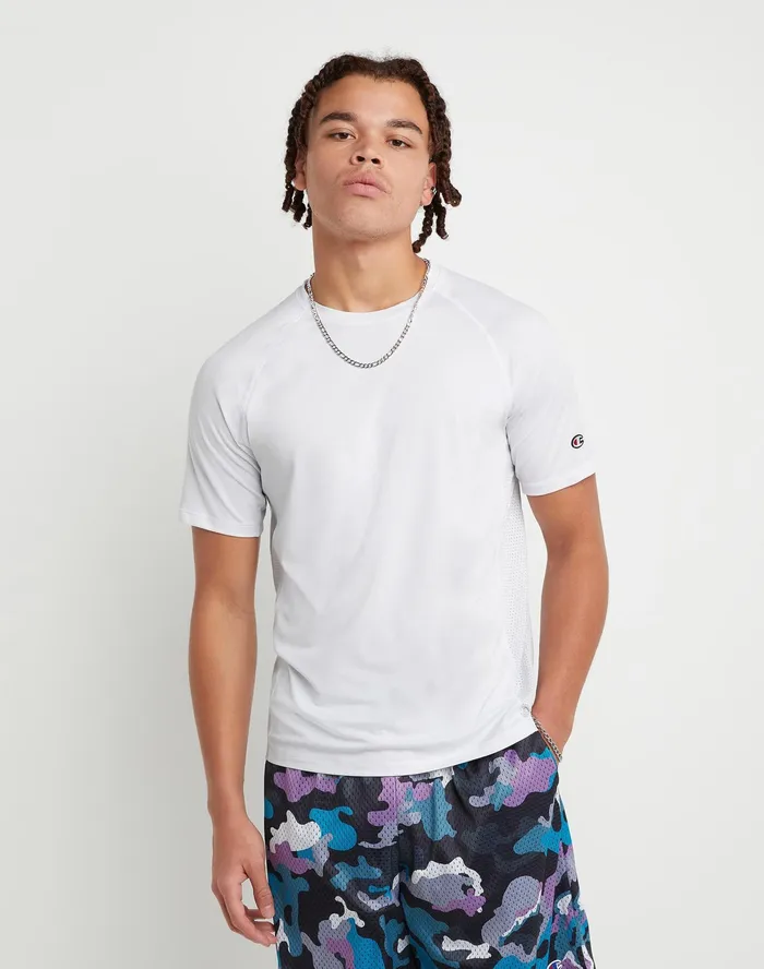 Mvp Mesh Tee C Patch White Men Champion TShirts and Tops