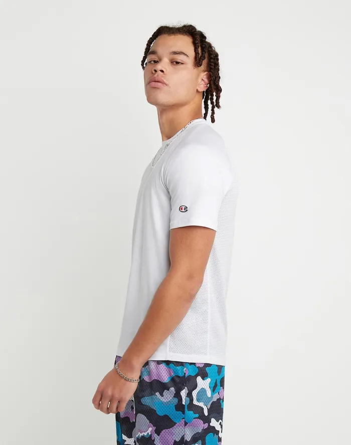 Mvp Mesh Tee C Patch White Men Champion TShirts and Tops