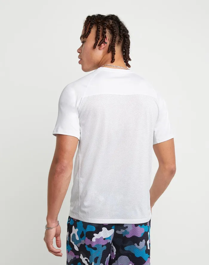 Mvp Mesh Tee C Patch White Men Champion TShirts and Tops