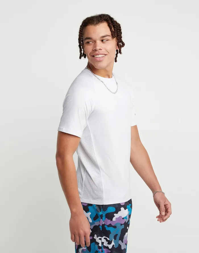 Mvp Mesh Tee C Patch White Men Champion TShirts and Tops