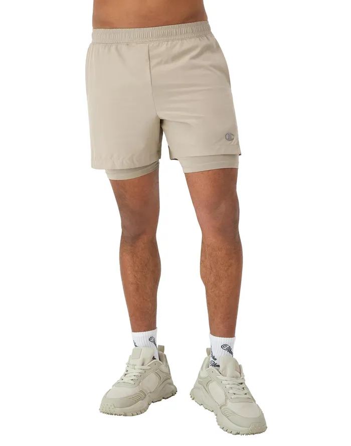 Mvp Shorts With Total Support Pouch Moisture Wicking C Logo 7034 Arctic Cold Beige Men Champion Shorts