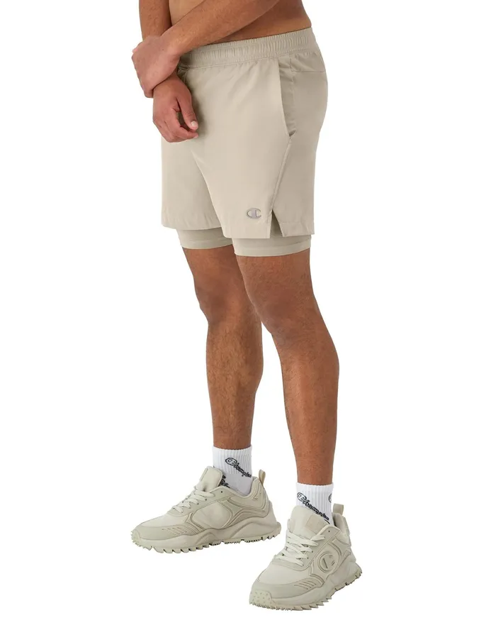 Mvp Shorts With Total Support Pouch Moisture Wicking C Logo 7034 Arctic Cold Beige Men Champion Shorts