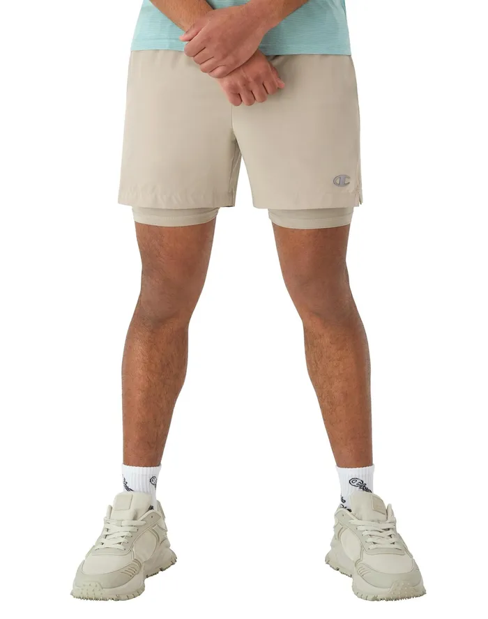 Mvp Shorts With Total Support Pouch Moisture Wicking C Logo 7034 Arctic Cold Beige Men Champion Shorts