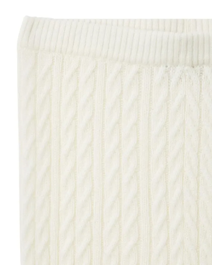 NPeal Baby Children Cable Cashmere Leggings New Ivory White