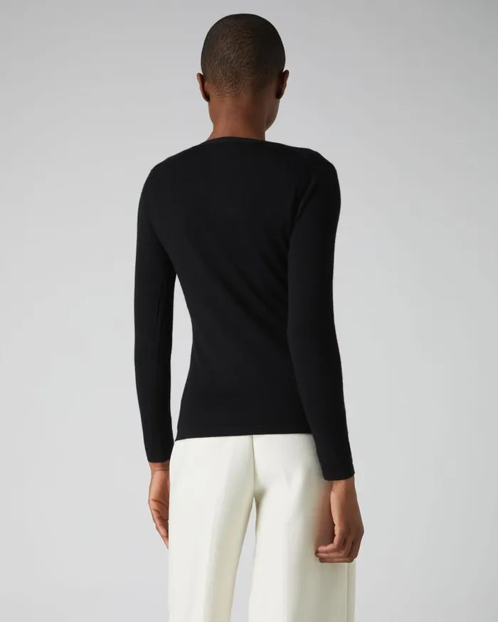 NPeal Cardigans Women Mia Superfine Cashmere V Neck Cardigan Black