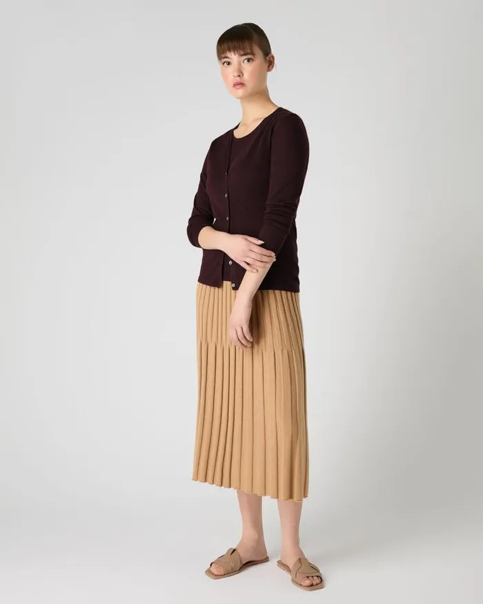 NPeal Cardigans Women Mia Superfine Cashmere V Neck Cardigan Clove Brown