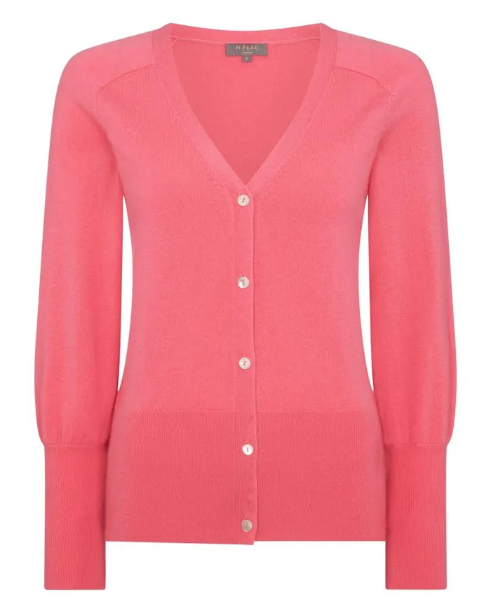 NPeal Cardigans Women V Necked Cashmere Cardigan Peony Pink
