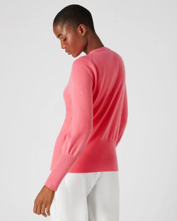 NPeal Cardigans Women V Necked Cashmere Cardigan Peony Pink