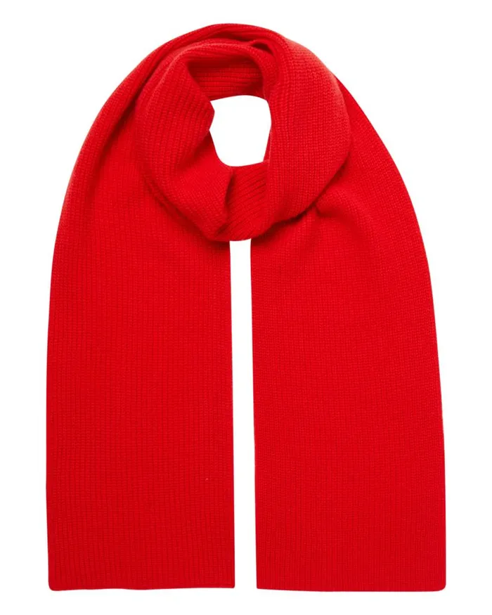 NPeal Cashmere Scarves WomenMen Unisex Ribbed Cashmere Scarf Red