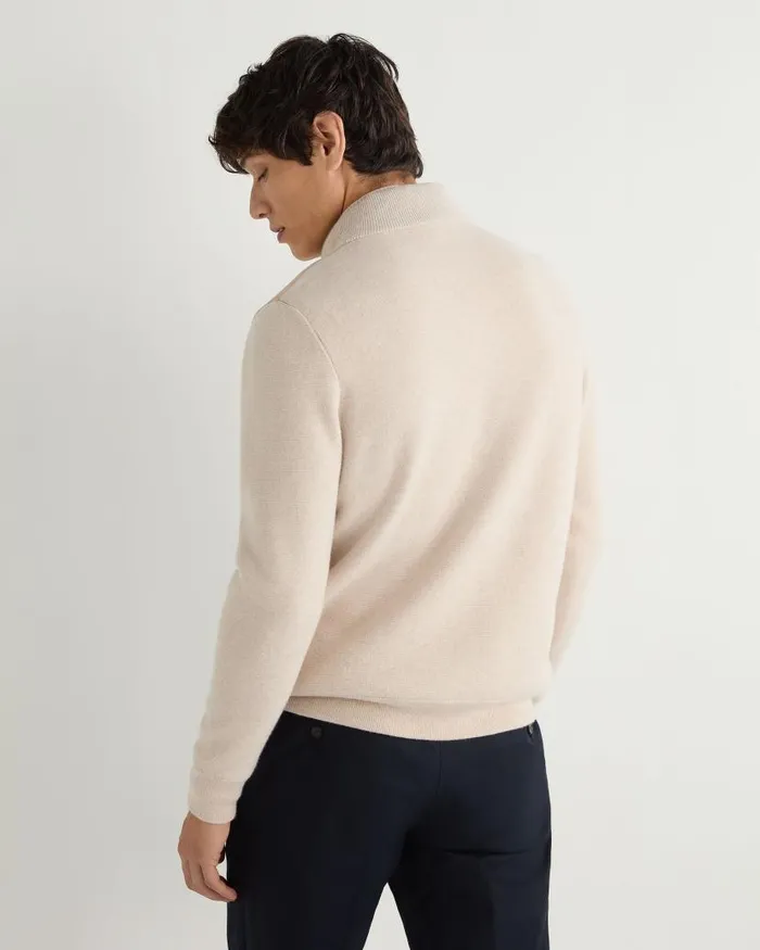 NPeal Coats and Jackets Men Davos Suede Front Jacket Ecru White