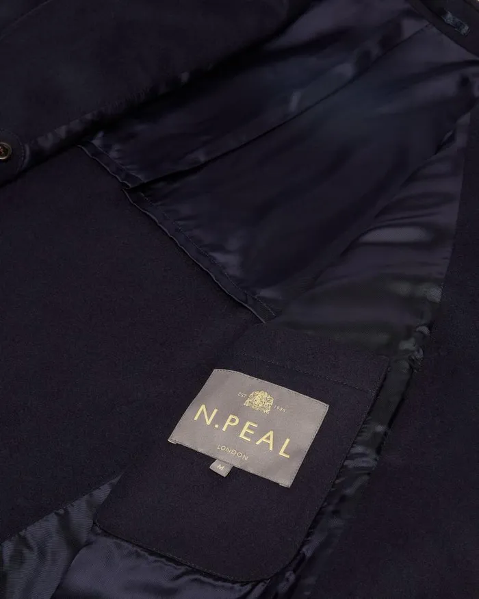 NPeal Coats and Jackets Men Short Woven Jacket Navy Blue