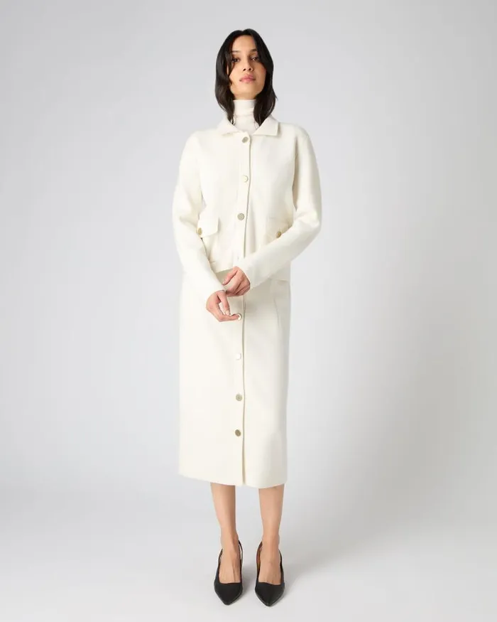 NPeal Coats and Jackets Women Collared Milano Cashmere Jacket New Ivory White