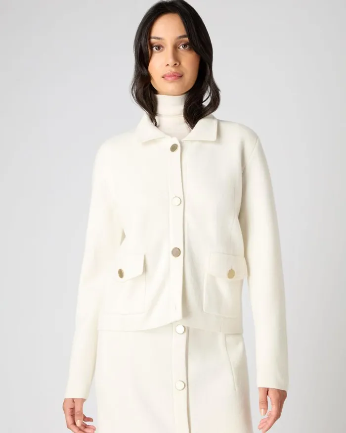 NPeal Coats and Jackets Women Collared Milano Cashmere Jacket New Ivory White