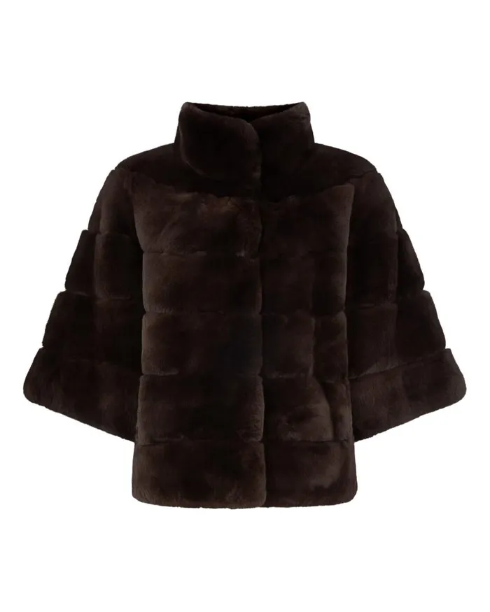 NPeal Coats and Jackets Women Layla Fur Short Jacket Chocolate Brown