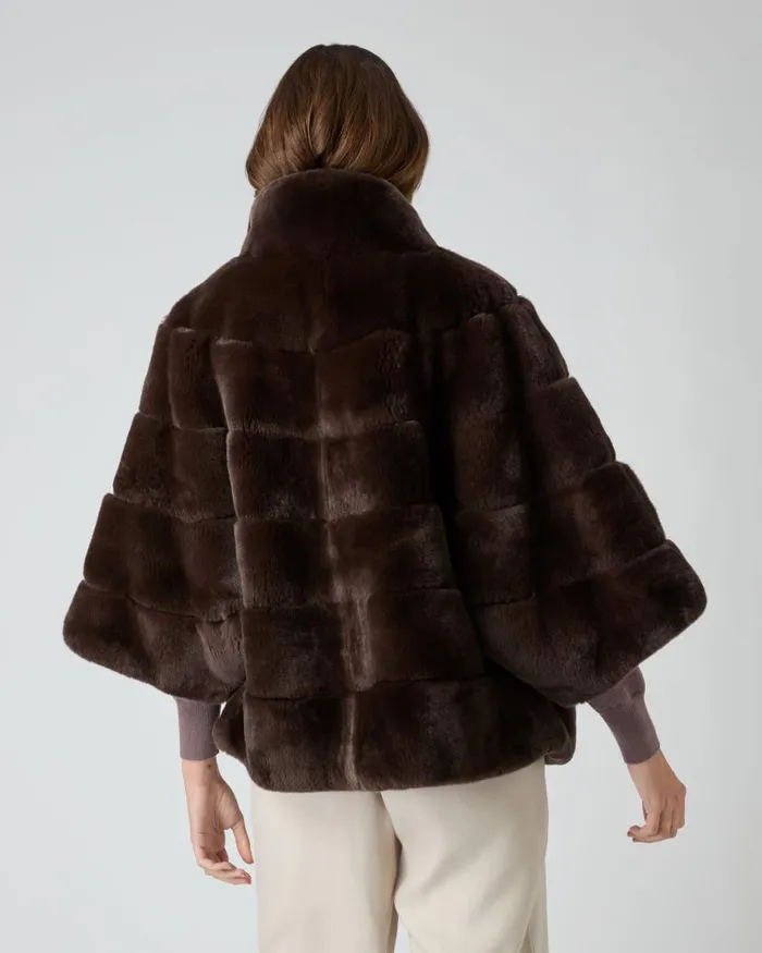 NPeal Coats and Jackets Women Layla Fur Short Jacket Chocolate Brown
