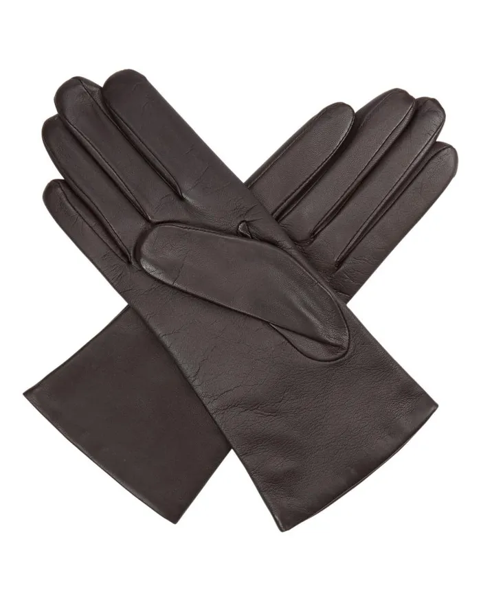 NPeal Gloves Women Leather Short Gloves Mocha Brown