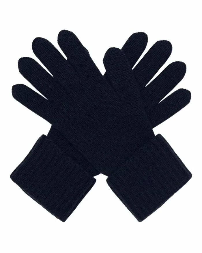 NPeal Gloves Women Ribbed Cashmere Gloves Navy Blue