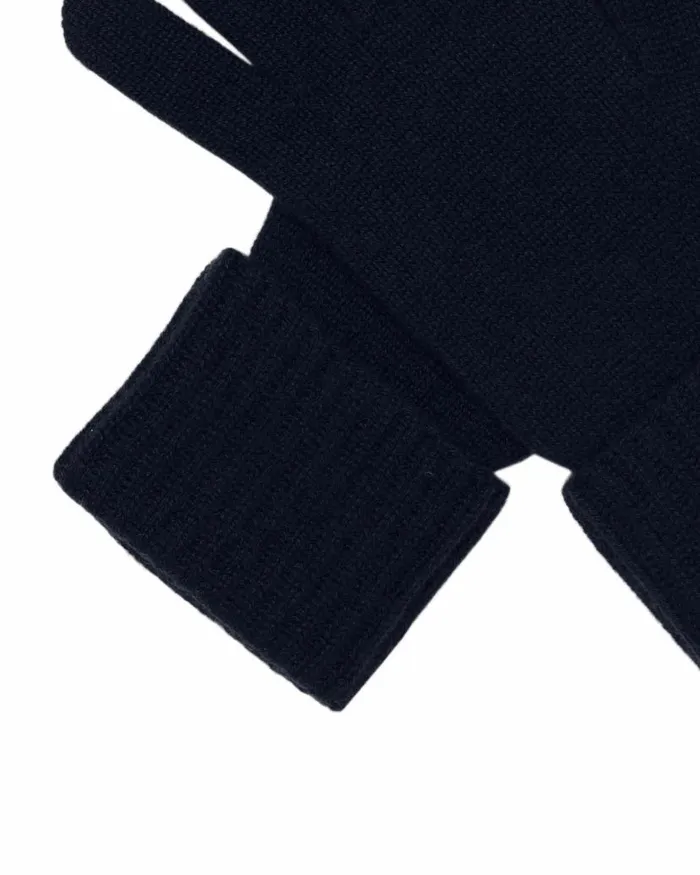 NPeal Gloves Women Ribbed Cashmere Gloves Navy Blue