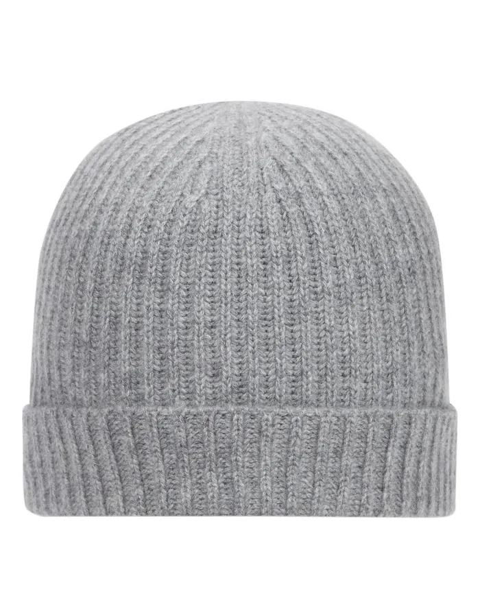 NPeal Hats WomenMen Unisex Ribbed Cashmere Hat Flannel Grey