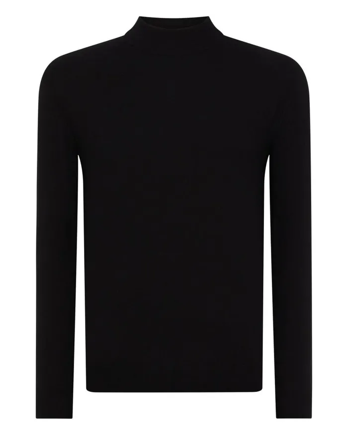 NPeal Jumpers Men Fine Gauge Cashmere Turtle Neck Jumper Black