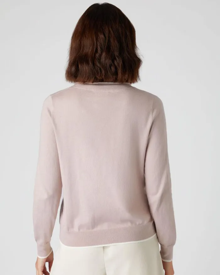 NPeal Jumpers Women Cotton Cashmere Full Zip Jumper Dune Pink